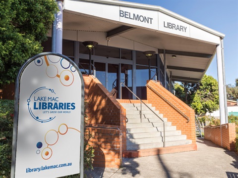 The exterior of Belmont Library